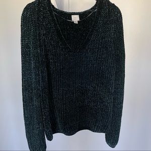 A New Day Velvet Green Knit Sweater